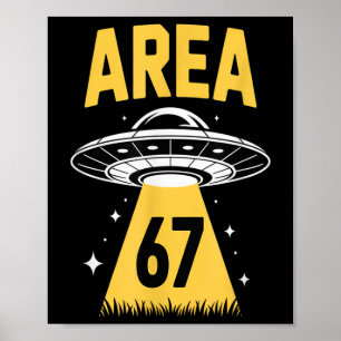 エリア67 面白いUFO宇宙船 6 7 エイリアンテーマ ポスター