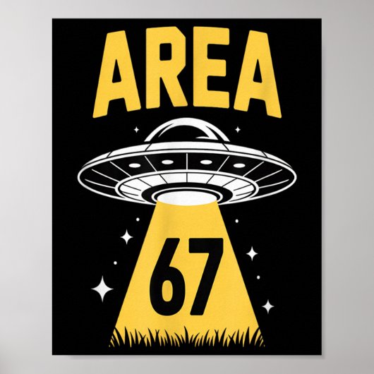 エリア67 面白いUFO宇宙船 6 7 エイリアンテーマ ポスター (正面)