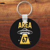 エリア67 面白いUFO 宇宙船 6 7 エイリアン テーマ キーホルダー (正面)