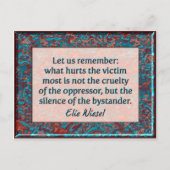 エリウィーゼルバイスタンダー引用文ウォールプラーク葉書 ポストカード (正面)