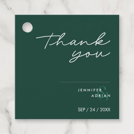 エリエレガントーミニマルブラックモダン結婚式の引き出物T フェイバータグ (正面)