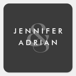 エリエレガントーミニマルリ黒モダン結婚の スクエアシール