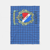 エリオットクレストとタータンチェック フリースブランケット (正面)