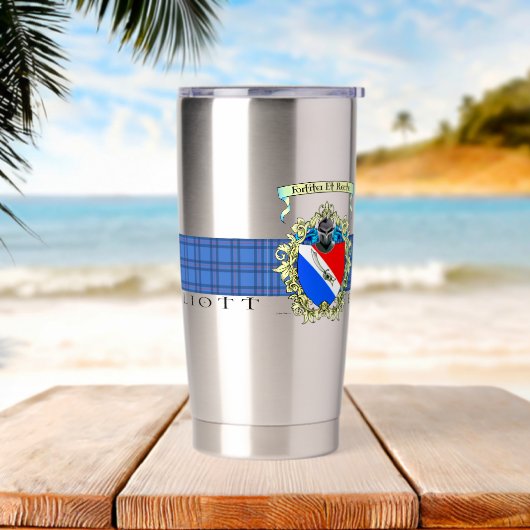 エリオットクレストウォーターボトルスタイル：熱タンブラー 保温保冷タンブラー (ビーチ)