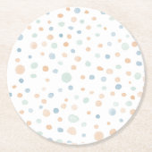 エリオット紙吹雪ウォーターカラードット紙コースター ラウンドペーパーコースター (正面)