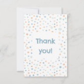 エリオット紙吹雪水色ドットサンキューカード サンキューカード (正面)