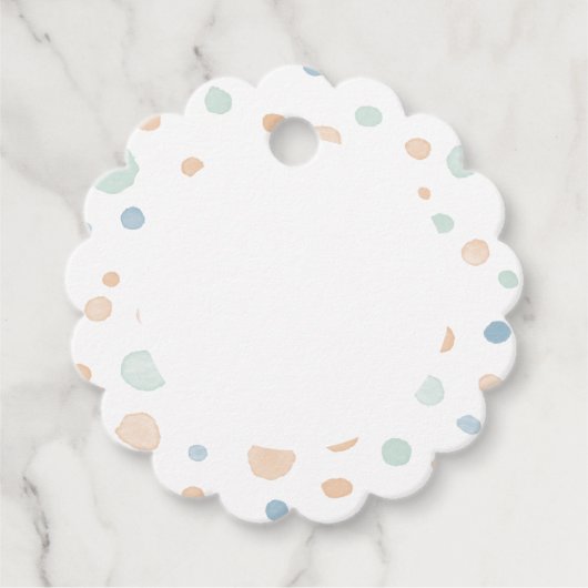 エリオット紙吹雪水色ドットメッセージカード フェイバータグ (正面)