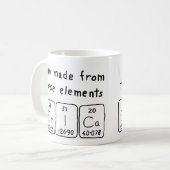 エリカの周期表の名前のマグ コーヒーマグカップ (正面左)