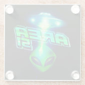 エリカッコいいア51エイリアン宇宙船 ガラスコースター (裏面)