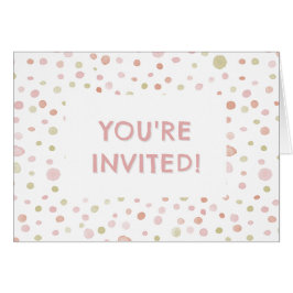 エリカ紙吹雪水彩ドット誕生日招待状