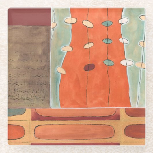 エリカJ Vess著卵の抽象的なパレード ガラスコースター (正面)