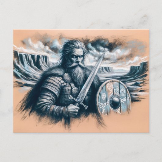 エリクザレッドインパステルチョークスケッチ ポストカード (正面)