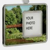 エリコット市の100周年の湖で橋 シルバープレートフレームオーナメント (右)