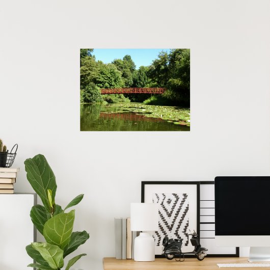 エリコット市の100周年の湖で橋 ポスター (ホームオフィス)