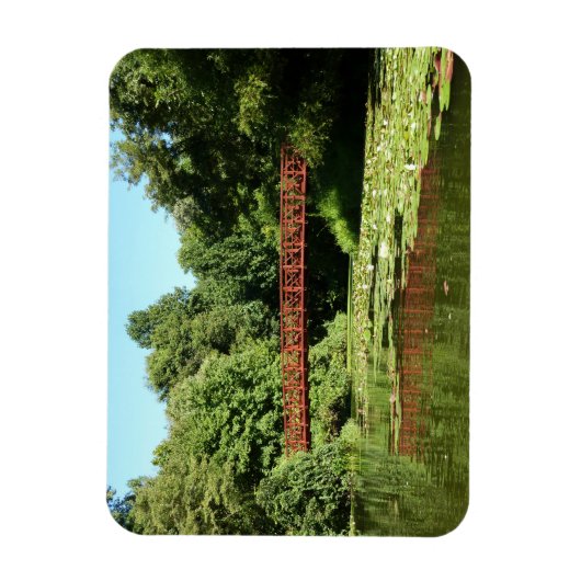 エリコット市の100周年の湖で橋 マグネット (縦)