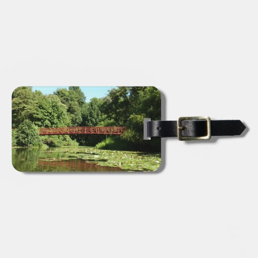 エリコット市の100周年の湖で橋 ラゲッジタグ (正面横)