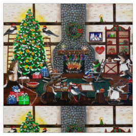エリザベスの小屋でのクリスマス ファブリック