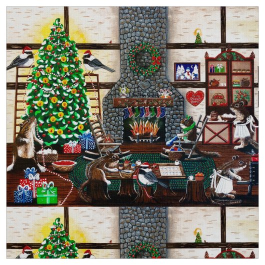 エリザベスの小屋でのクリスマス ファブリック (見本)