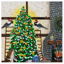 エリザベスの小屋でのクリスマス ファブリック