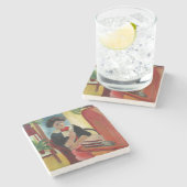 エリザベスの読書 ストーンコースター (横)