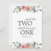 エリザベスエレガントピンクフラワーカソリッ結婚クス 招待状 (裏面)