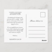 エリザベスエレガントピンクフラワー結婚ズ・サンキュー ポストカード (裏面)