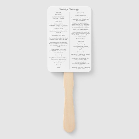 エリザベスカトリック結婚式 プログラムミサ ハンドファン (裏面)