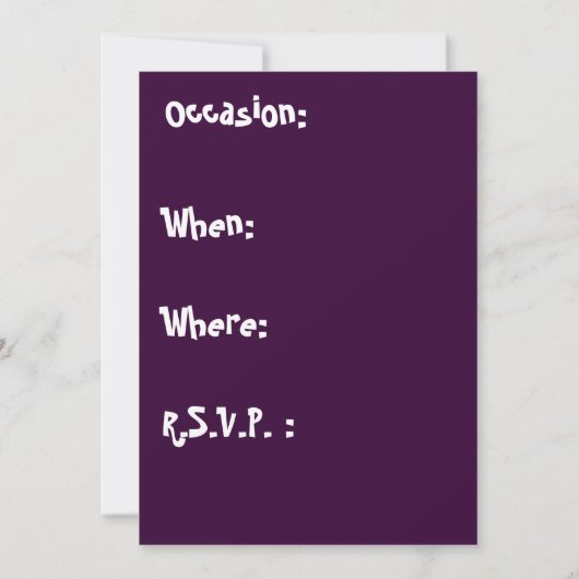 エリザベスザドラゴンパーティの招待状 招待状 (裏面)