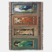 エリザベスソンスレルアールヌーボーメイドバードシリーズ スローブランケット (正面縦)