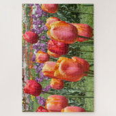 エリザベスパークガーデンズハートフォードCTオレンジチューリップ ジグソーパズル (縦)