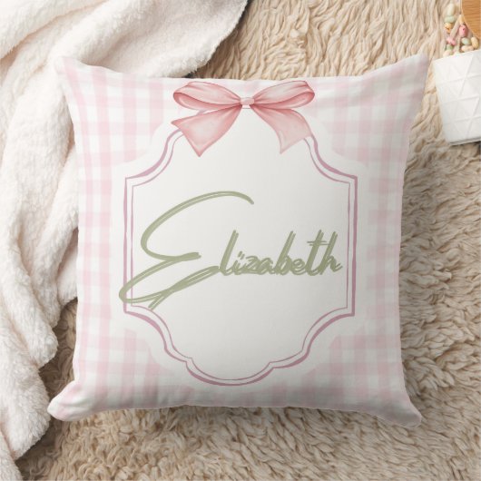 エリザベスパーソナライズされたベビーガール子供部屋ジンガム クッション (ブランケット)