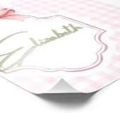 エリザベスパーソナライズされたベビーガール子供部屋ジンガム フォトプリント            (角)