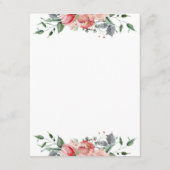 エリザベスピンクの花結婚書道の詳細 エンクロージャーカード (裏面)