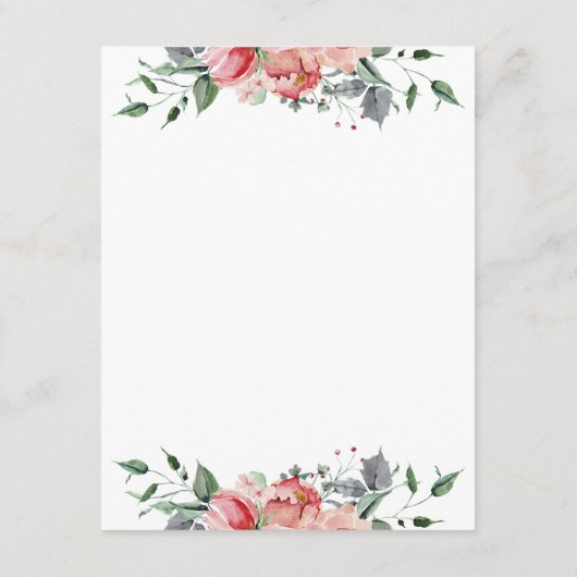 エリザベスピンクの花結婚書道の詳細 エンクロージャーカード (裏面)