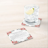 エリザベスピンクフローラおもしろい結婚ファクト スクエアペーパーコースター (インサイチュ)