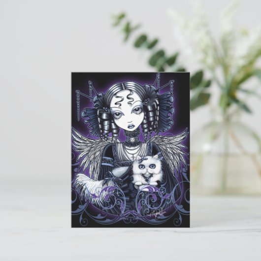 エリザベスホワイトペルシャ猫エンジェルポストカード ポストカード (スタンド正面)