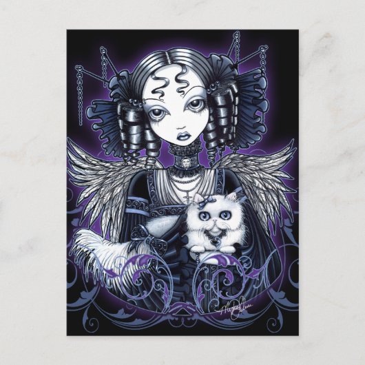 エリザベスホワイトペルシャ猫エンジェルポストカード ポストカード (正面)