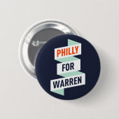 エリザベスワーレン-ワーレンのためのPhilly -ボタンかPin 缶バッジ (正面&裏面)