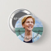 エリザベスワーレン-大統領のためのワーレン 缶バッジ (正面&裏面)