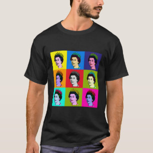エリザベス九ポップ・アートの角形タイル女王 Tシャツ