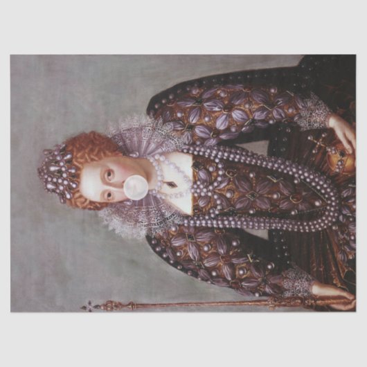 エリザベス吹女王のホワイトバブルガム 薄葉紙 (正面)