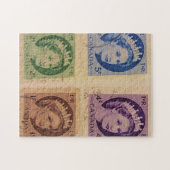 エリザベス女王のヴィンテージのスタンプパズルかジグソーパズル ジグソーパズル (横)