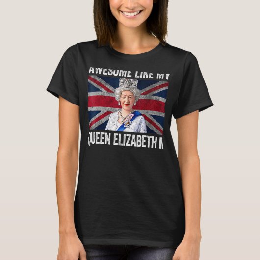 エリザベス女王の二世英国王国王陛下E Tシャツ (正面)