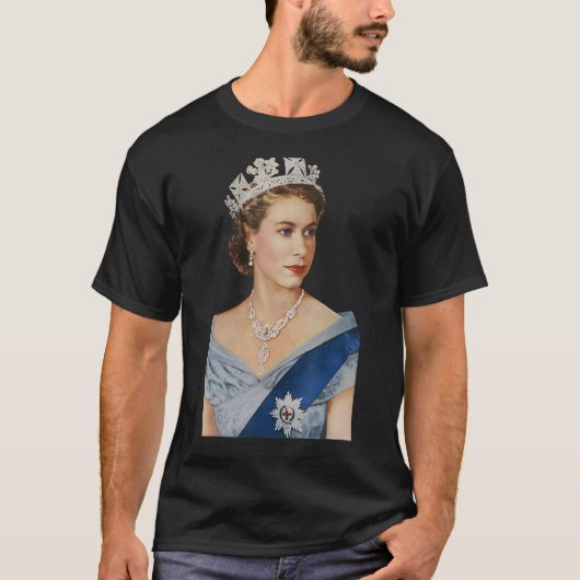 エリザベス女王の二世英国王国王陛下E Tシャツ (正面)
