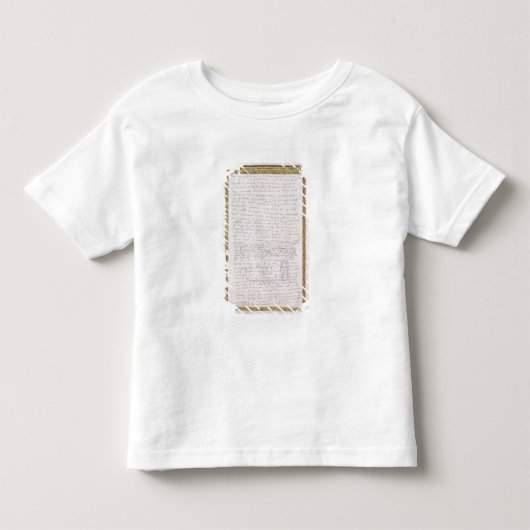 エリザベス女王一世からのFrancoisへの手紙のファクシミリ トドラーTシャツ (正面)