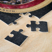 エリザベス女王一世のポートレート(w/c子牛皮紙で) ジグソーパズル (側面)