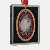 エリザベス女王一世のポートレート(w/c子牛皮紙で) メタルオーナメント (右)