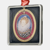 エリザベス女王一世のポートレート(w/c子牛皮紙で) メタルオーナメント (左)