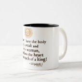 エリザベス女王一世のTilburyの引用文 ツートーンマグカップ (正面右)