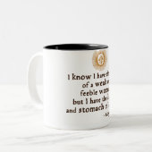 エリザベス女王一世のTilburyの引用文 ツートーンマグカップ (正面左)